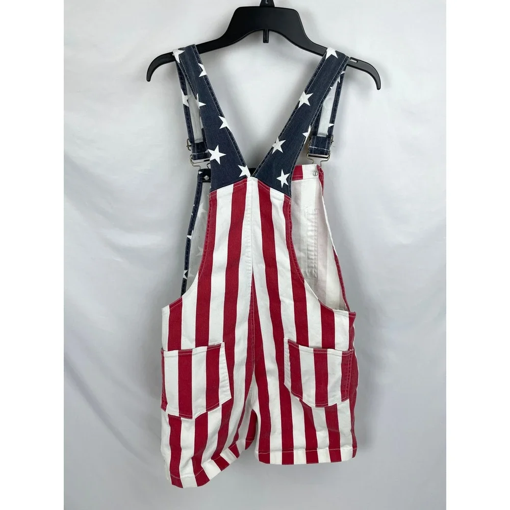 Chubbies Overalls Men Small Red White Blue American Flag Shorts Chubberalls